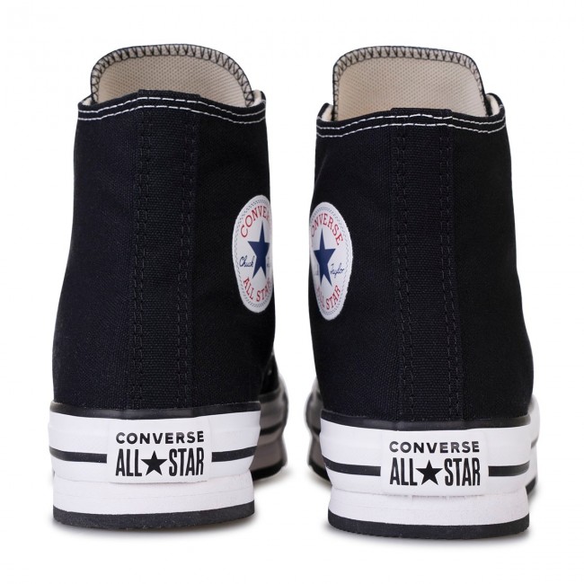 Girls black high top converse online