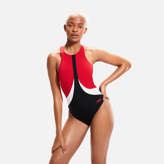 Speedo women s highneck crossback one piece swimsuit Sportland