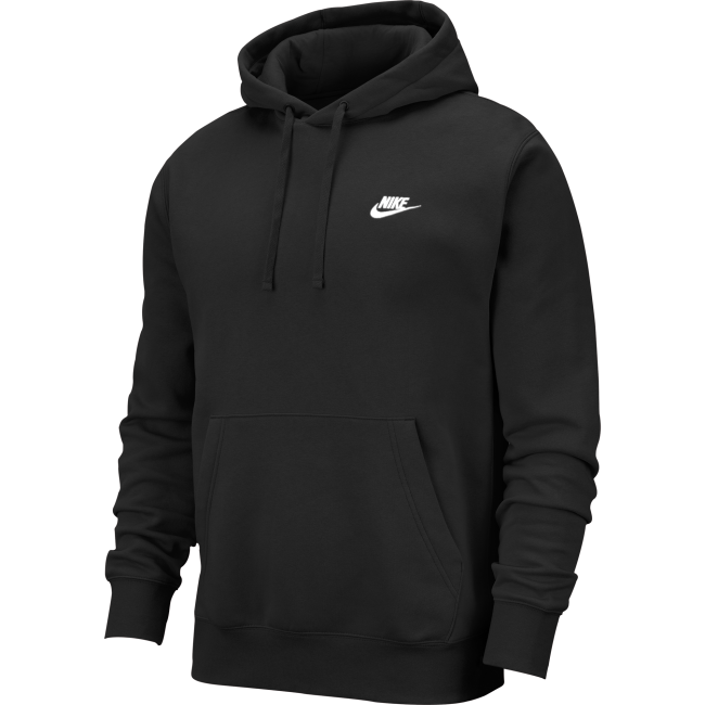 Nike club fleece hoodie black hotsell