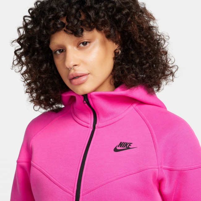 Pink tech fleece hoodie top