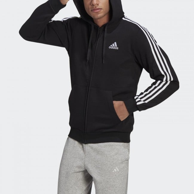 Adidas essentials fleece 3 stripes full zip hoodie Sportland